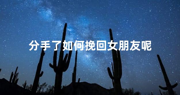分手了如何挽回女朋友呢