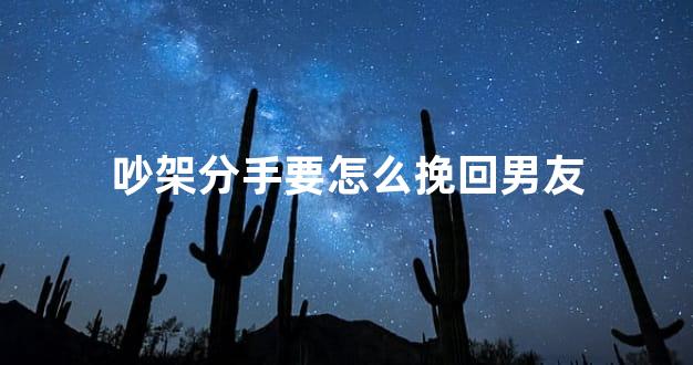 吵架分手要怎么挽回男友