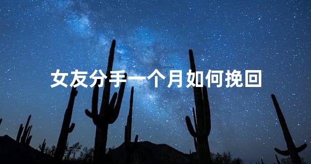 女友分手一个月如何挽回