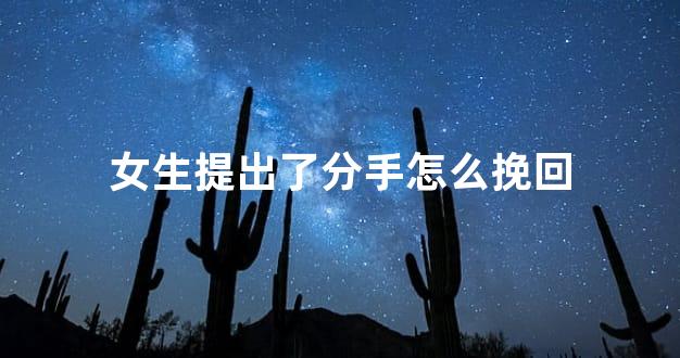 女生提出了分手怎么挽回