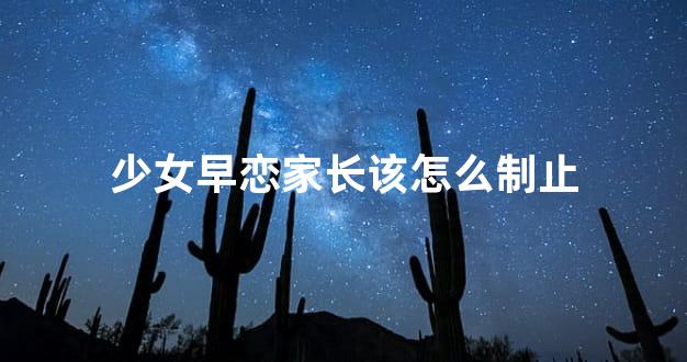 少女早恋家长该怎么制止