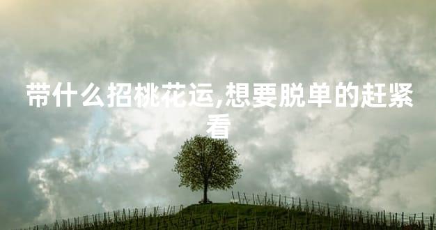 带什么招桃花运,想要脱单的赶紧看