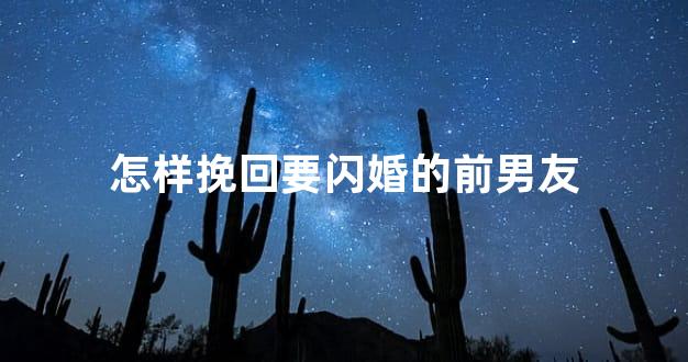 怎样挽回要闪婚的前男友