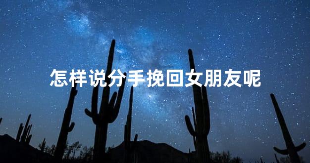 怎样说分手挽回女朋友呢