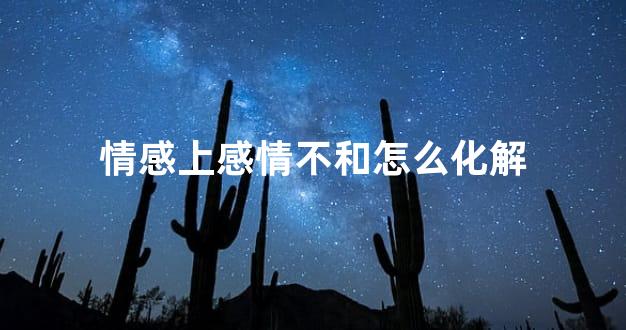 情感上感情不和怎么化解