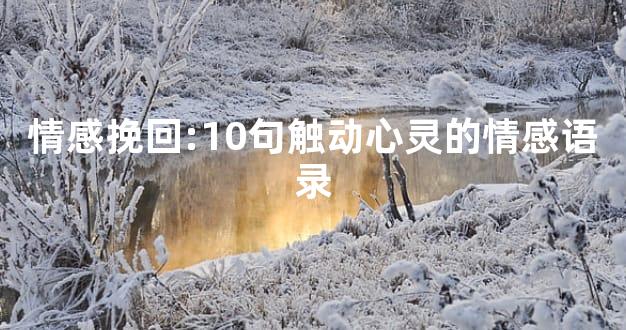 情感挽回:10句触动心灵的情感语录