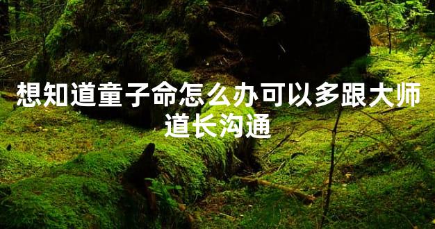 想知道童子命怎么办可以多跟大师道长沟通