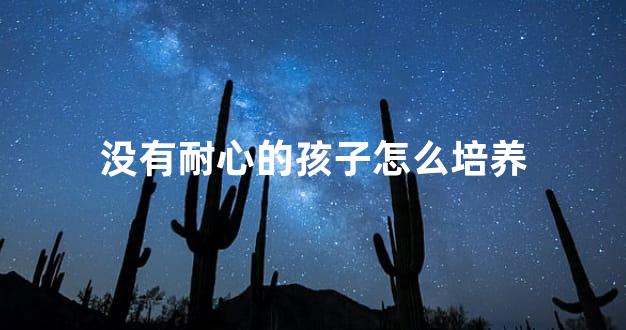 没有耐心的孩子怎么培养