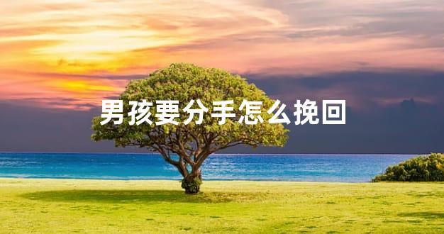 男孩要分手怎么挽回