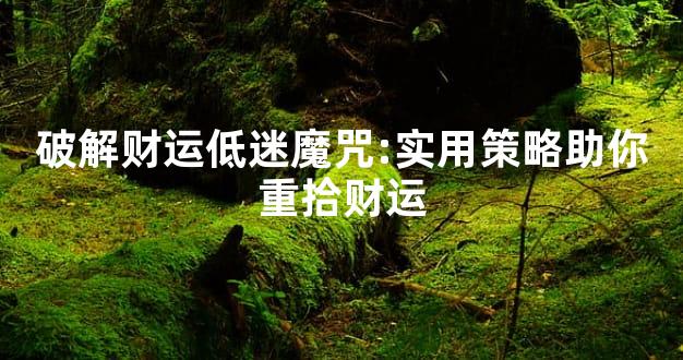 破解财运低迷魔咒:实用策略助你重拾财运