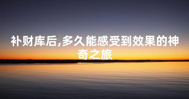 补财库后,多久能感受到效果的神奇之旅