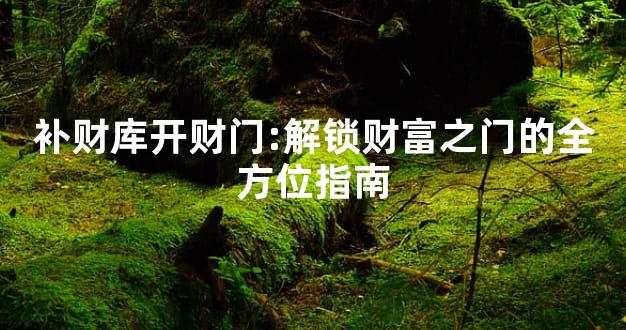 补财库开财门:解锁财富之门的全方位指南
