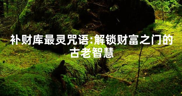 补财库最灵咒语:解锁财富之门的古老智慧
