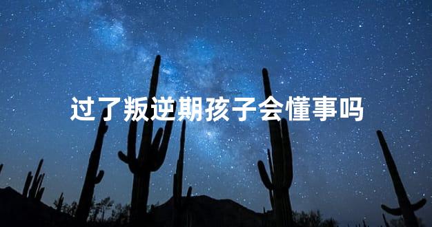 过了叛逆期孩子会懂事吗