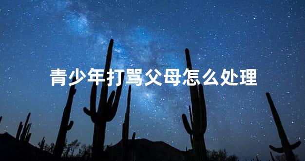 青少年打骂父母怎么处理