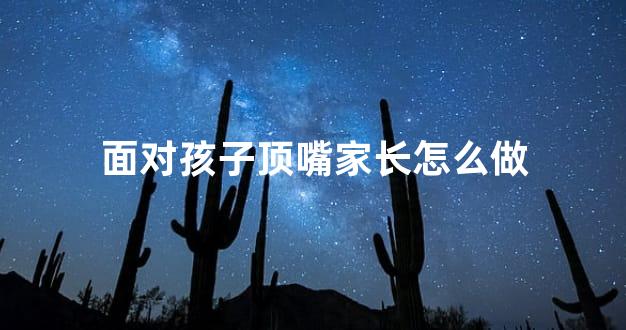 面对孩子顶嘴家长怎么做